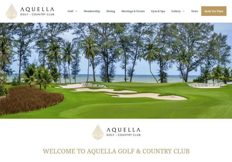 Website created for Aquella Golf & Country Club
